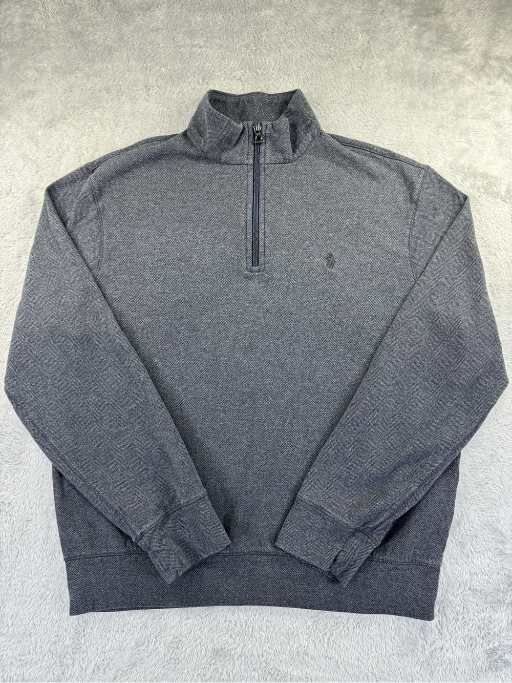 Polo Ralph Lauren Gray Herringbone Quarter Zip Pullover Men’s M